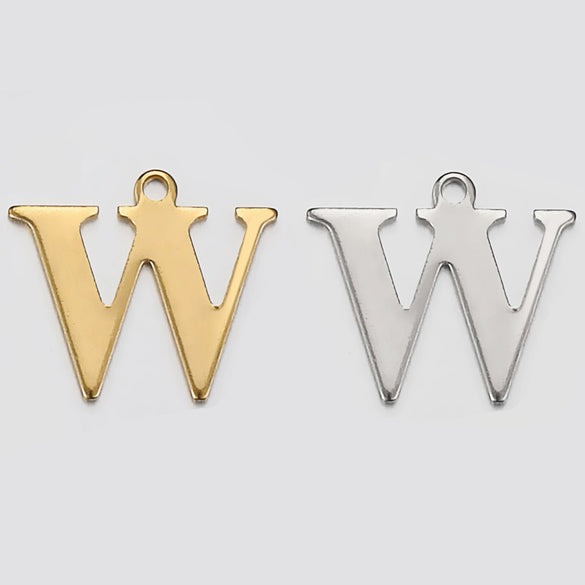 Stainless Steel English Letter Pendant Electroplated Gold Necklace Accessories