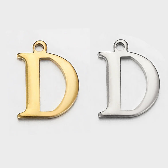 Stainless Steel English Letter Pendant Electroplated Gold Necklace Accessories
