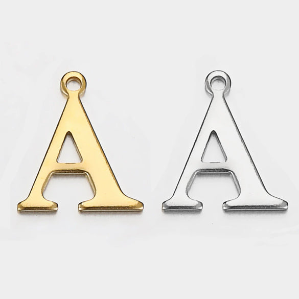 Stainless Steel English Letter Pendant Electroplated Gold Necklace Accessories
