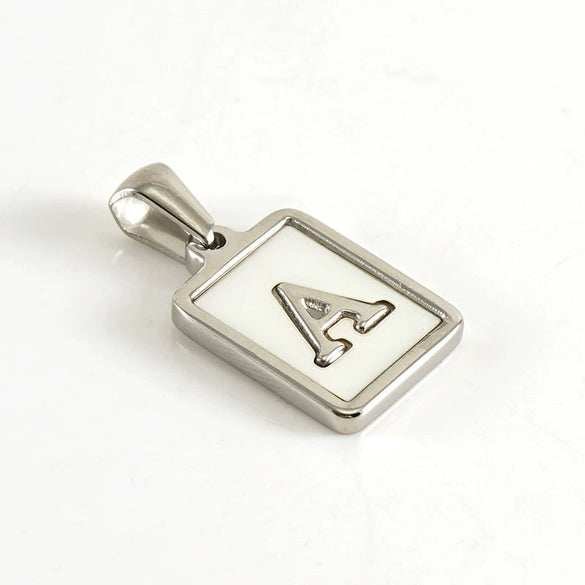 Stainless Steel English Letter Pendant Necklace For Women Polished Style