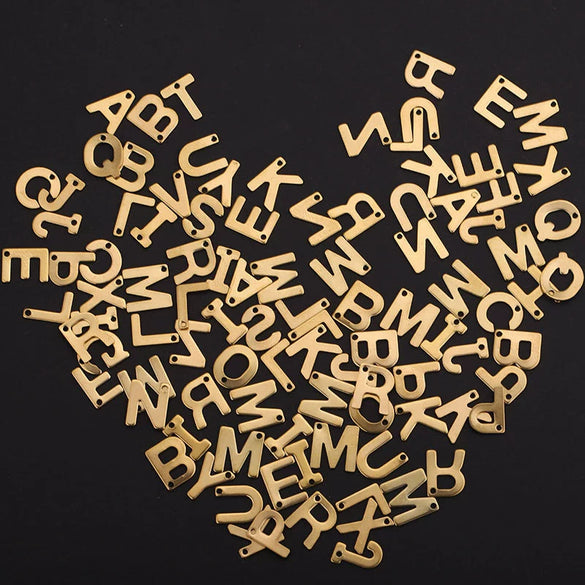 Stainless Steel English Letters Pendant Electroplated Minimalist Style Diy Jewelry Accessories