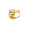 Stainless Steel English Letters Ring Unisex Opening Adjustable Electroplated Minimalist Style