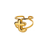 Stainless Steel English Letters Ring Unisex Opening Adjustable Electroplated Minimalist Style