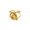 Stainless Steel English Letters Ring Unisex Opening Adjustable Electroplated Minimalist Style