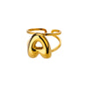 Stainless Steel English Letters Ring Unisex Opening Adjustable Electroplated Minimalist Style