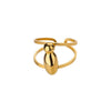Stainless Steel English Letters Ring Unisex Opening Adjustable Electroplated Minimalist Style