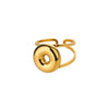 Stainless Steel English Letters Ring Unisex Opening Adjustable Electroplated Minimalist Style