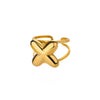 Stainless Steel English Letters Ring Unisex Opening Adjustable Electroplated Minimalist Style