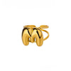 Stainless Steel English Letters Ring Unisex Opening Adjustable Electroplated Minimalist Style