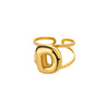 Stainless Steel English Letters Ring Unisex Opening Adjustable Electroplated Minimalist Style