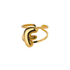 Stainless Steel English Letters Ring Unisex Opening Adjustable Electroplated Minimalist Style