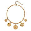 Stainless Steel Evil Eye Pendant With Drop Shape And Star Pattern Vacuum Plated 18K Gold Color