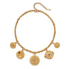 Stainless Steel Evil Eye Pendant With Drop Shape And Star Pattern Vacuum Plated 18K Gold Color