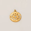 Stainless Steel Evil Eye Pendant With Star And Drop Shape Pattern Vacuum Plated 18K Gold Color
