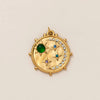 Stainless Steel Evil Eye Pendant With Star And Drop Shape Pattern Vacuum Plated 18K Gold Color