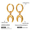 Stainless Steel Exaggerated Crescent Geometric Polished Women's Earrings