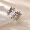 Stainless Steel Exaggerated Flower Butterfly Geometric Open Bracelet For Women Polish Process