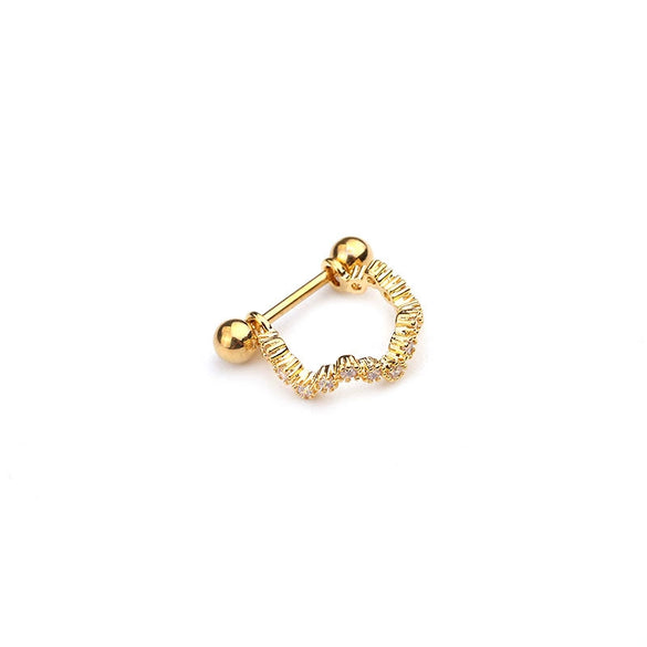 Stainless Steel Exotic Ushape Diamond Microembedded Earrings For Body Piercing Jewelry