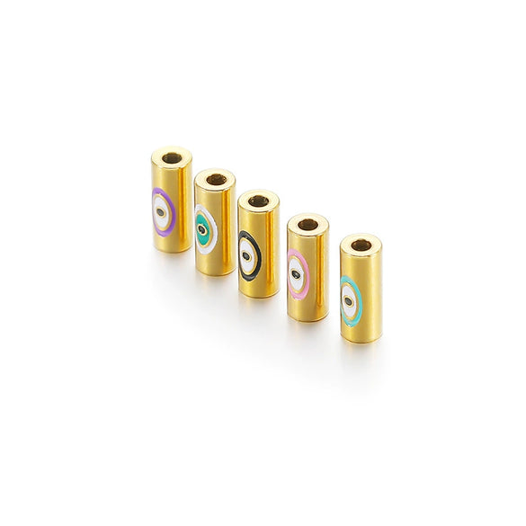 Stainless Steel Eye Cylindrical Loose Beads Dripping Oil Jewelry