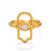 Stainless Steel Eye Open Ring For Women French Retro Style 18K Goldplated Black Oil Dripping Electroplated