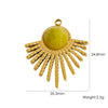 Stainless Steel Fanshaped Pendant Inlaid With Faceted Natural Stone Electroplated Diy Jewelry Accessories