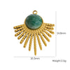 Stainless Steel Fanshaped Pendant Inlaid With Faceted Natural Stone Electroplated Diy Jewelry Accessories
