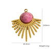 Stainless Steel Fanshaped Pendant Inlaid With Faceted Natural Stone Electroplated Diy Jewelry Accessories
