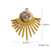 Stainless Steel Fanshaped Pendant Inlaid With Faceted Natural Stone Electroplated Diy Jewelry Accessories