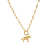Stainless Steel Fashion Animal Series Geometric Pendant Necklace With Furnace Vacuum Plating 18K Gold Color