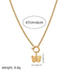 Stainless Steel Fashion Animal Series Geometric Pendant Necklace With Furnace Vacuum Plating 18K Gold Color
