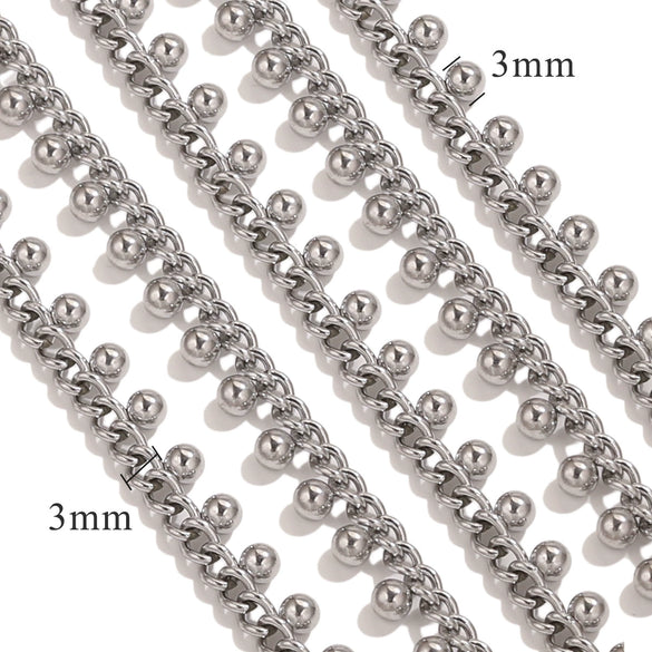 Stainless Steel Fashion Bean Chain Twist Stick Chain Jewelry Accessories For Diy Necklace Bracelet With Electroplating Treatment