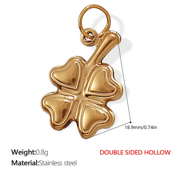 316L Stainless Steel Fashion Dolphin Fourleaf Clover Elephant Pendant Jewelry Accessories With Electroplating