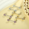 Stainless Steel Fashion Flower Peach Heart Microinlaid Zircon Nipple Ring Jewelry For Women Sold In Pairs