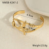 Stainless Steel Fashion Geometric Bow Drop Shape Electroplated Gold Plated Women's Bracelet Jewelry