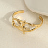 Stainless Steel Fashion Geometric Bow Drop Shape Electroplated Gold Plated Women's Bracelet Jewelry
