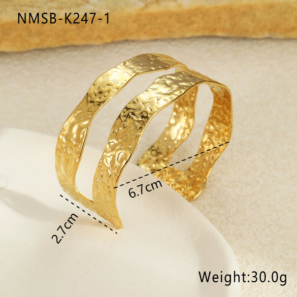 Stainless Steel Fashion Geometric Bow Drop Shape Electroplated Gold Plated Women's Bracelet Jewelry