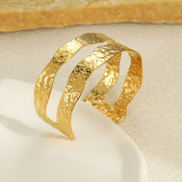 Stainless Steel Fashion Geometric Bow Drop Shape Electroplated Gold Plated Women's Bracelet Jewelry
