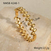 Stainless Steel Fashion Geometric Bow Drop Shape Electroplated Gold Plated Women's Bracelet Jewelry