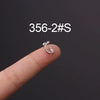 Stainless Steel Fashion Geometric Electroplated Zircon Ear Bone Puncture Earrings For Women