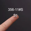Stainless Steel Fashion Geometric Electroplated Zircon Ear Bone Puncture Earrings For Women