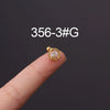 Stainless Steel Fashion Geometric Electroplated Zircon Ear Bone Puncture Earrings For Women