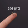 Stainless Steel Fashion Geometric Electroplated Zircon Ear Bone Puncture Earrings For Women