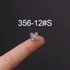 Stainless Steel Fashion Geometric Electroplated Zircon Ear Bone Puncture Earrings For Women