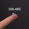 Stainless Steel Fashion Geometric Electroplated Zircon Ear Bone Puncture Earrings For Women