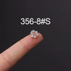 Stainless Steel Fashion Geometric Electroplated Zircon Ear Bone Puncture Earrings For Women