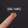 Stainless Steel Fashion Geometric Electroplated Zircon Ear Bone Puncture Earrings For Women