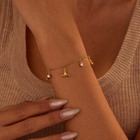 Stainless Steel Fashion Geometric Fishtail Electroplated Bracelet