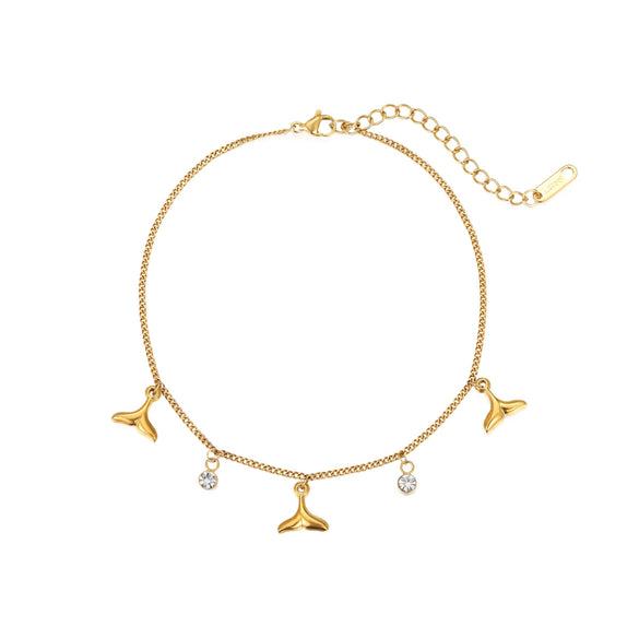 Stainless Steel Fashion Geometric Fishtail Electroplated Bracelet