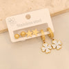 Stainless Steel Fashion Geometric Heart Shape Drop Shape Diamond Earrings With Love Flower Moon Butterfly Design