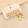 Stainless Steel Fashion Geometric Heart Shape Drop Shape Diamond Earrings With Love Flower Moon Butterfly Design